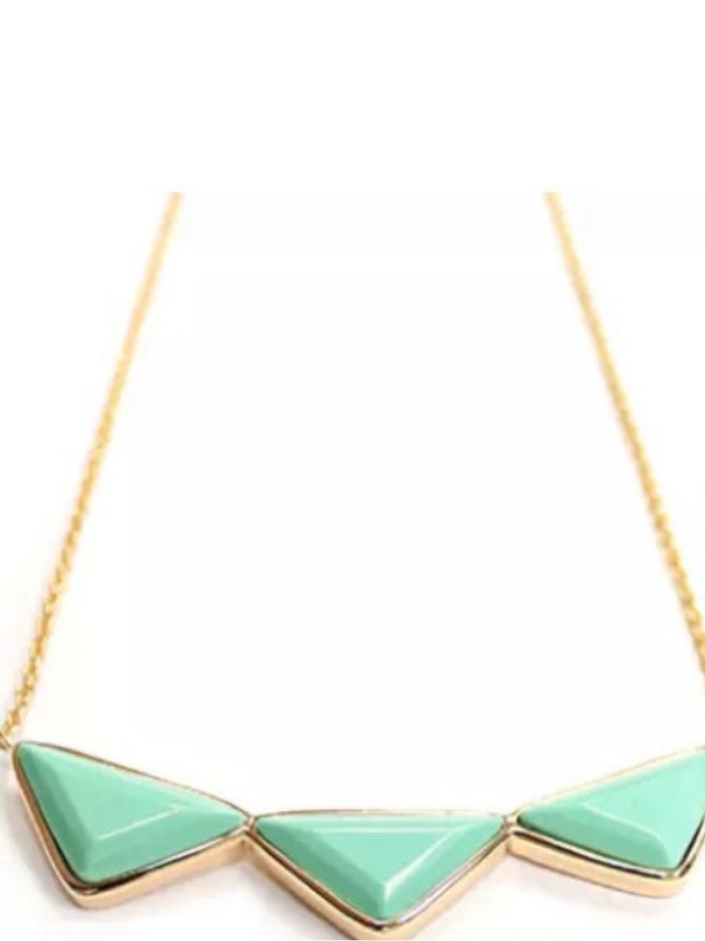 Melanie Auld green Triangle gold necklac